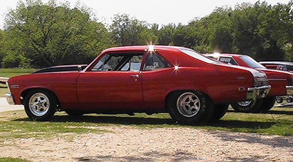 Parked Red Classic Car